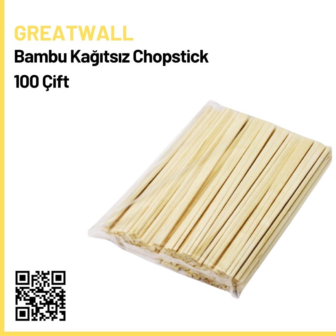 Kağıtsız Bambu Chopstick 100 Çift
