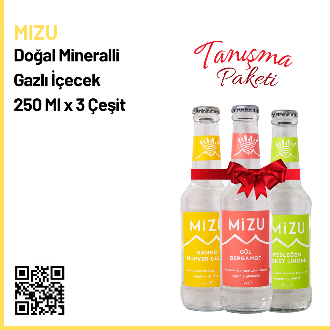 Mizu Tanışma Paketi Doğal Mineralli Gazlı İçecek 250 Ml x 3 Çeşit