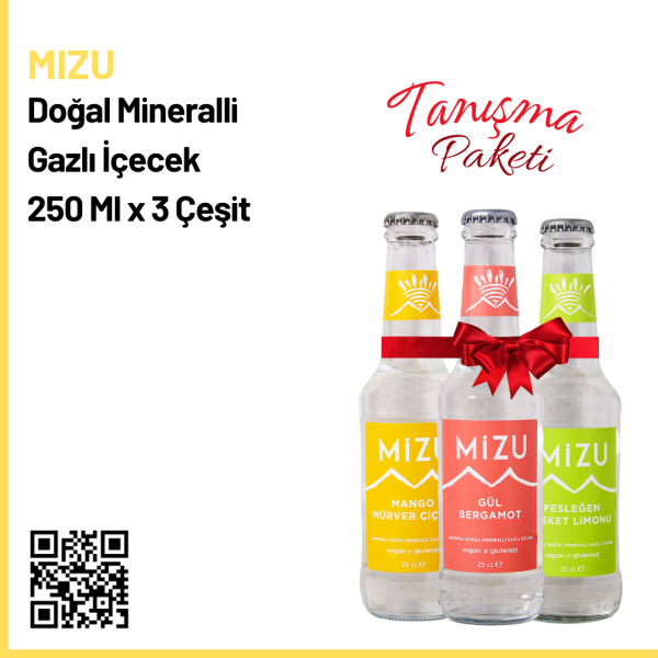 Mizu Tanışma Paketi Doğal Mineralli Gazlı İçecek 250 Ml x 3 Çeşit
