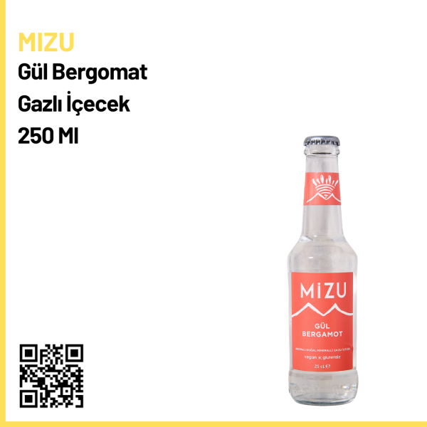 Mizu Gül Bergomat Doğal Mineralli Gazlı İçecek 250 Ml