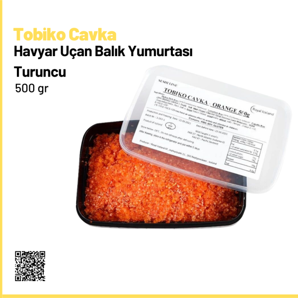 Tobiko Cavka Uçan Balık Yumurtası 500 gr Turuncu