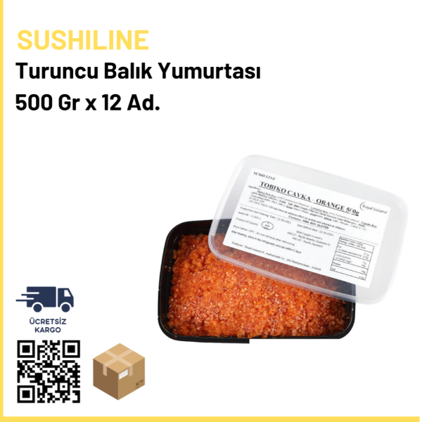 Tobiko Cavka Turuncu Balık Yumurtası 500 gr x12 (Ad: 1300₺)