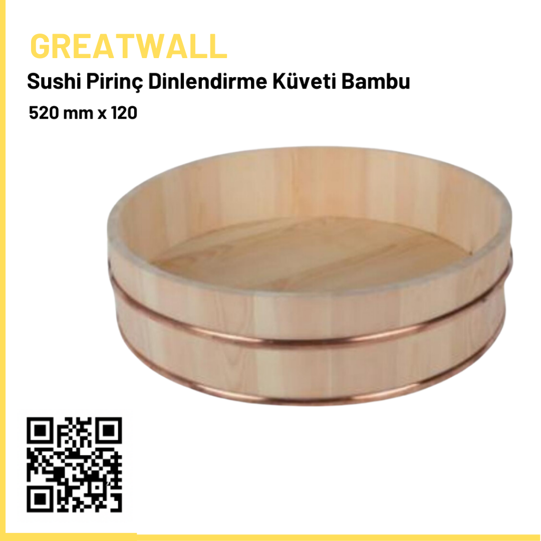 Sushi Pirinç Dinlendirme Küveti Bambu 52 Cm x 14 Cm