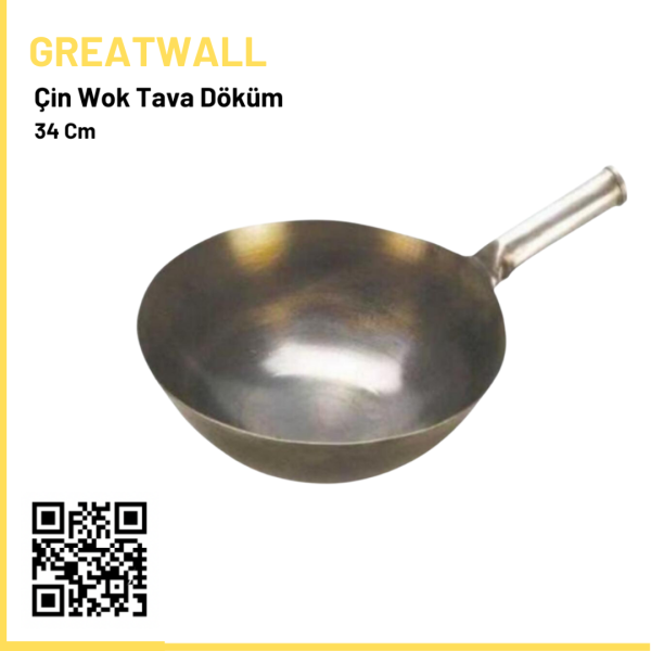 Çin Wok Tava Döküm 34 cm