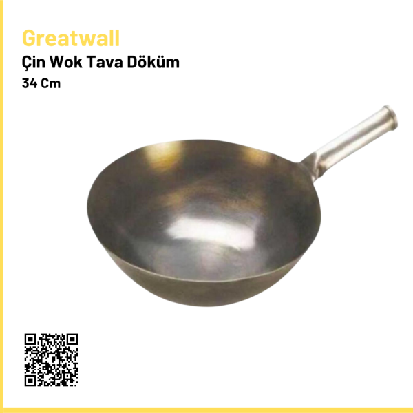 Çin Wok Tava Döküm 34 cm