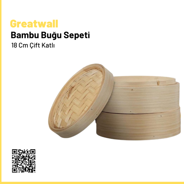 Bambu Buğu Sepeti 18 Cm Çift Katlı