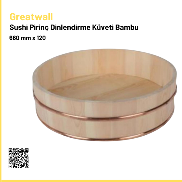 Sushi Pirinç Dinlendirme Küveti Bambu 66 Cm x 12 Cm
