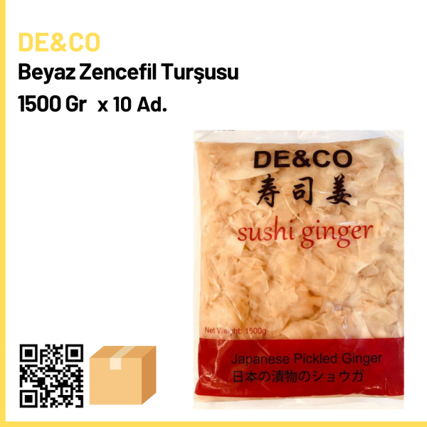 De&Co Beyaz Zencefil Turşusu 1500 Gr x10 (Ad: 169₺)