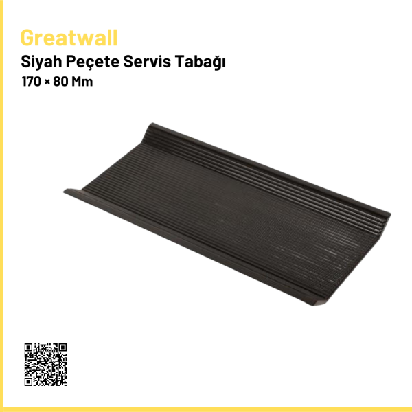 Siyah Peçete Servis Tabağı 170 x 80 mm