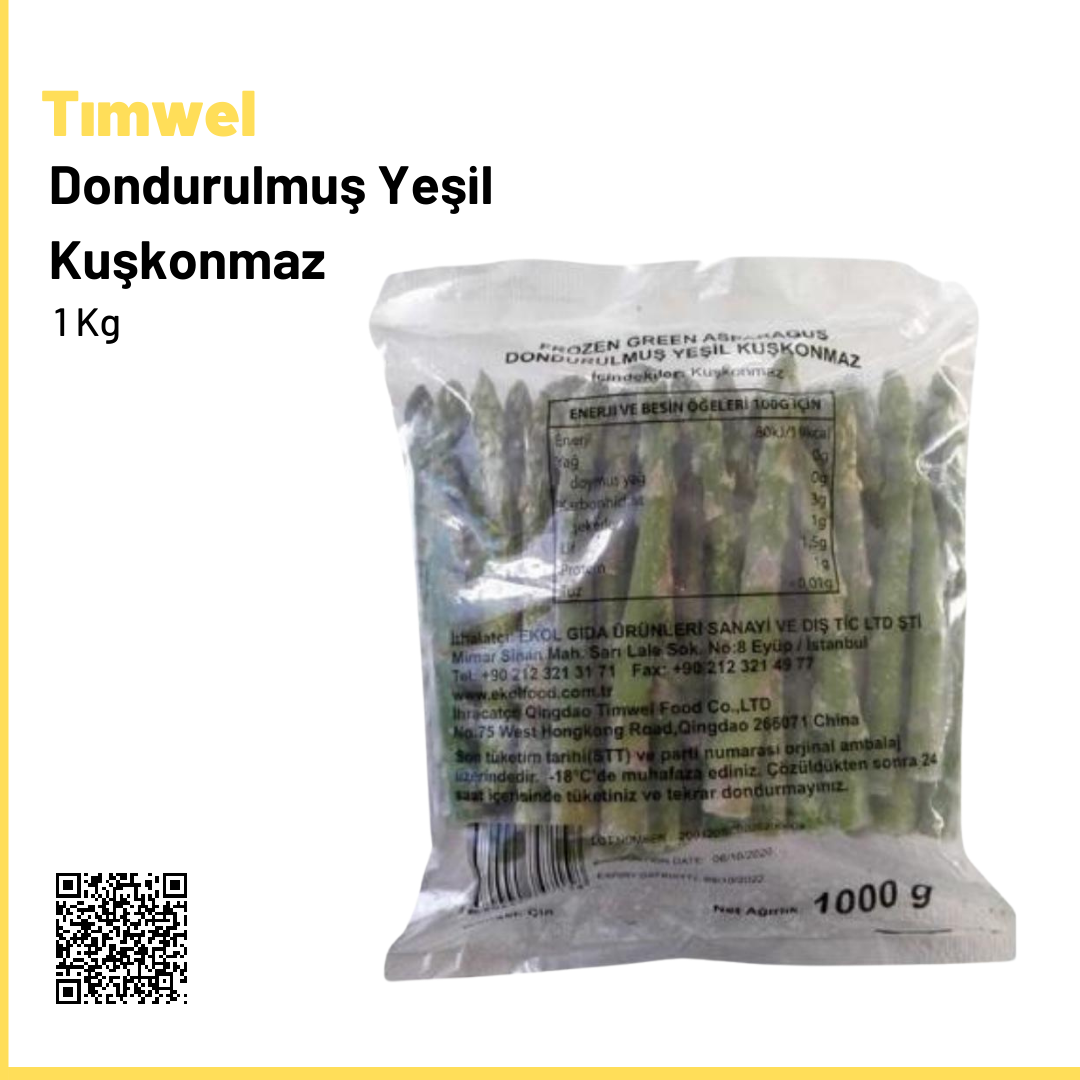 Tımwel Dondurulmuş Yeşil Kuşkonmaz 1 Kg