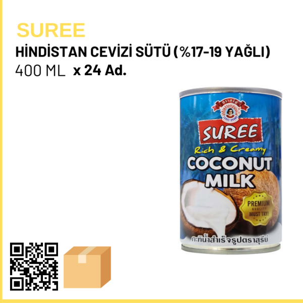 Suree Hindistan Cevizi Sütü 400 Ml (%17-19 Yağlı) x24 (Ad: 85₺)