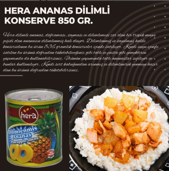 Hera Ananas Dilimli Konserve 850 Gr.