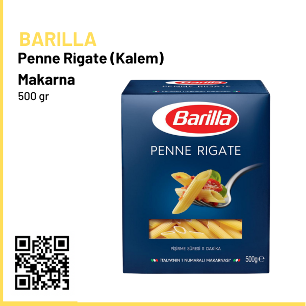 Barilla Penne Rigate (Kalem) Makarna 500 G