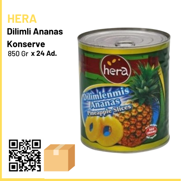 Hera Ananas Dilimli Konserve 850 Gr x24 (Ad: 200₺)
