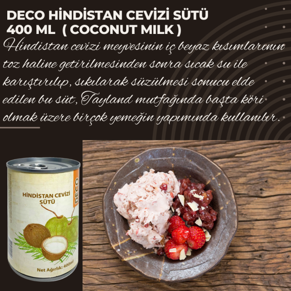 Deco Hindistan Cevizi Sütü 400ml Coconut Milk