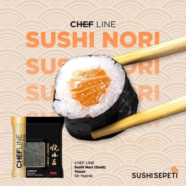 Chefline  Sushi Nori Gold  Yosun 50 Yaprak 125 gr x80 (Ad: 570₺)