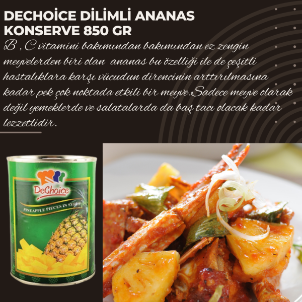 Dechoice Dilimli Ananas Konserve 850 gr Ananas Konserve