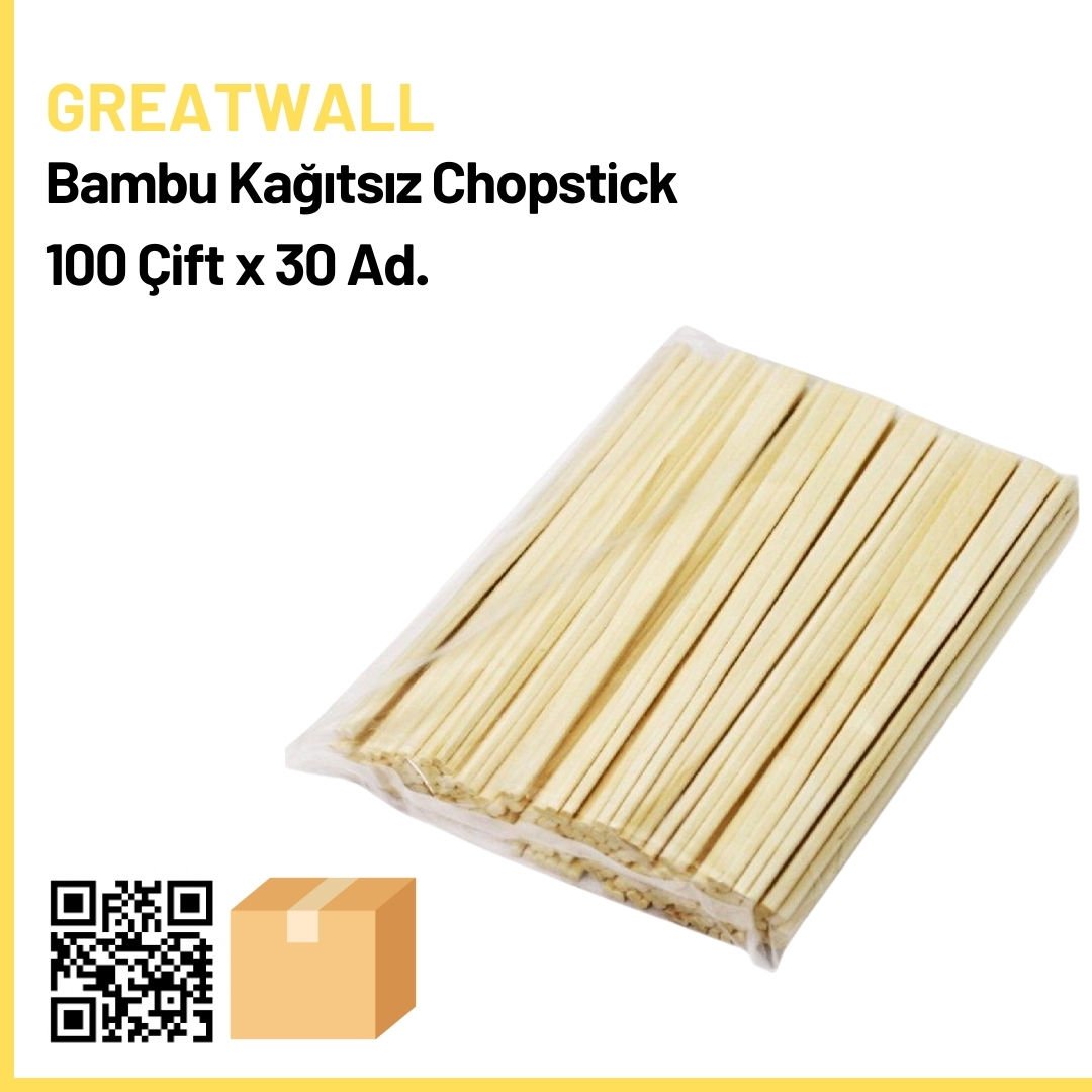 Kağıtsız Bambu Chopstick 100 Çift x30 (Ad: 120₺)