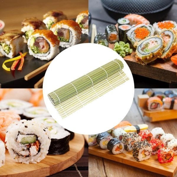 Yeşil Bambu Sushi Sarma Hasırı  (Yeşil Sushi Sarma Matı)