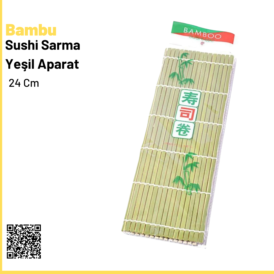 Yeşil Bambu Sushi Sarma Hasırı  (Yeşil Sushi Sarma Matı)
