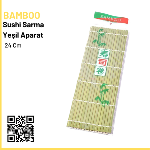 Yeşil Bambu Sushi Sarma Hasırı  (Yeşil Sushi Sarma Matı)