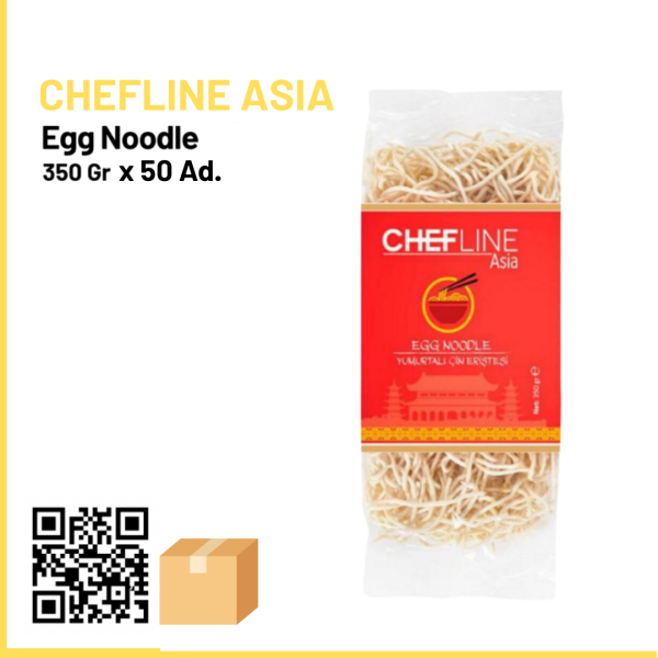 Chefline Asia Yumurtalı Çin Eriştesi 350 gr (Egg Noodle) x50 (Ad: 60₺)