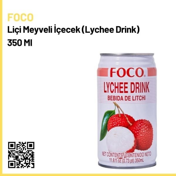 Foco Liçi Meyveli İçecek (Lychee Drink) 350 Ml