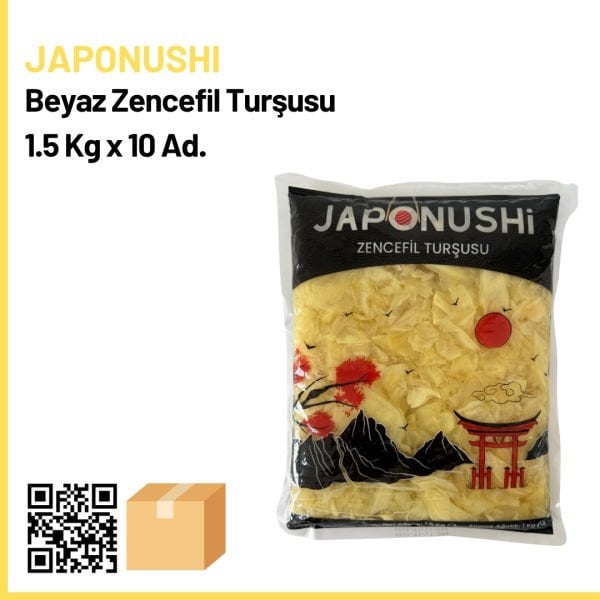 Japonushi Beyaz Zencefil Turşusu 1.5 Kg x 10 Ad. (Ad: 169₺)