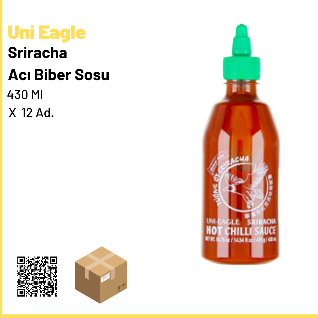 Uni Eagle Sriracha Acı Biber Sosu 430 ml × 12 Ad 1 Ad.: 109 Tl