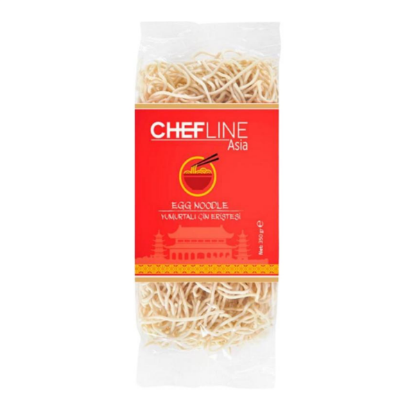 Chefline Asia Yumurtalı Çin Eriştesi 350 gr (Egg Noodle) ×50 Ad. 1 Ad. 48Tl