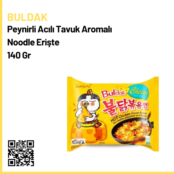 Buldak Peynirli Acılı Tavuk Aromalı Noodle Erişte 140 Gr