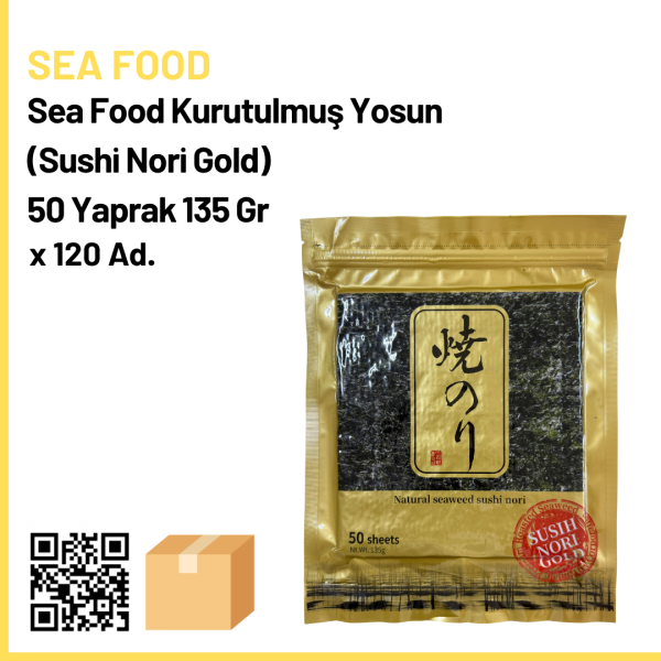 Sea Food Kurutulmuş Yosun (Sushi Nori Gold) 50 Yaprak 135 Gr x120 (Ad: 540₺)