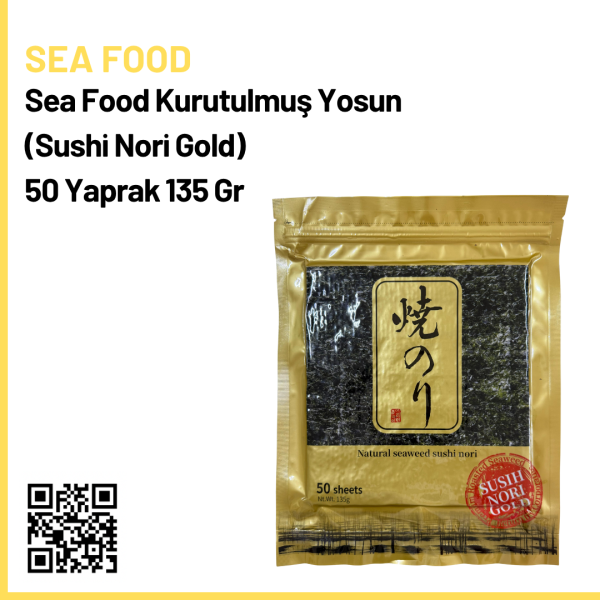 Sea Food Kurutulmuş Yosun (Sushi Nori Gold) 50 Yaprak 135 Gr