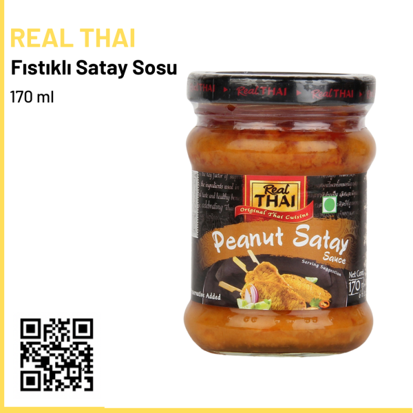Real Thaı Original Thai Cuisine Fıstıklı Satay Sosu Peanut Satay Sauce 170 ml