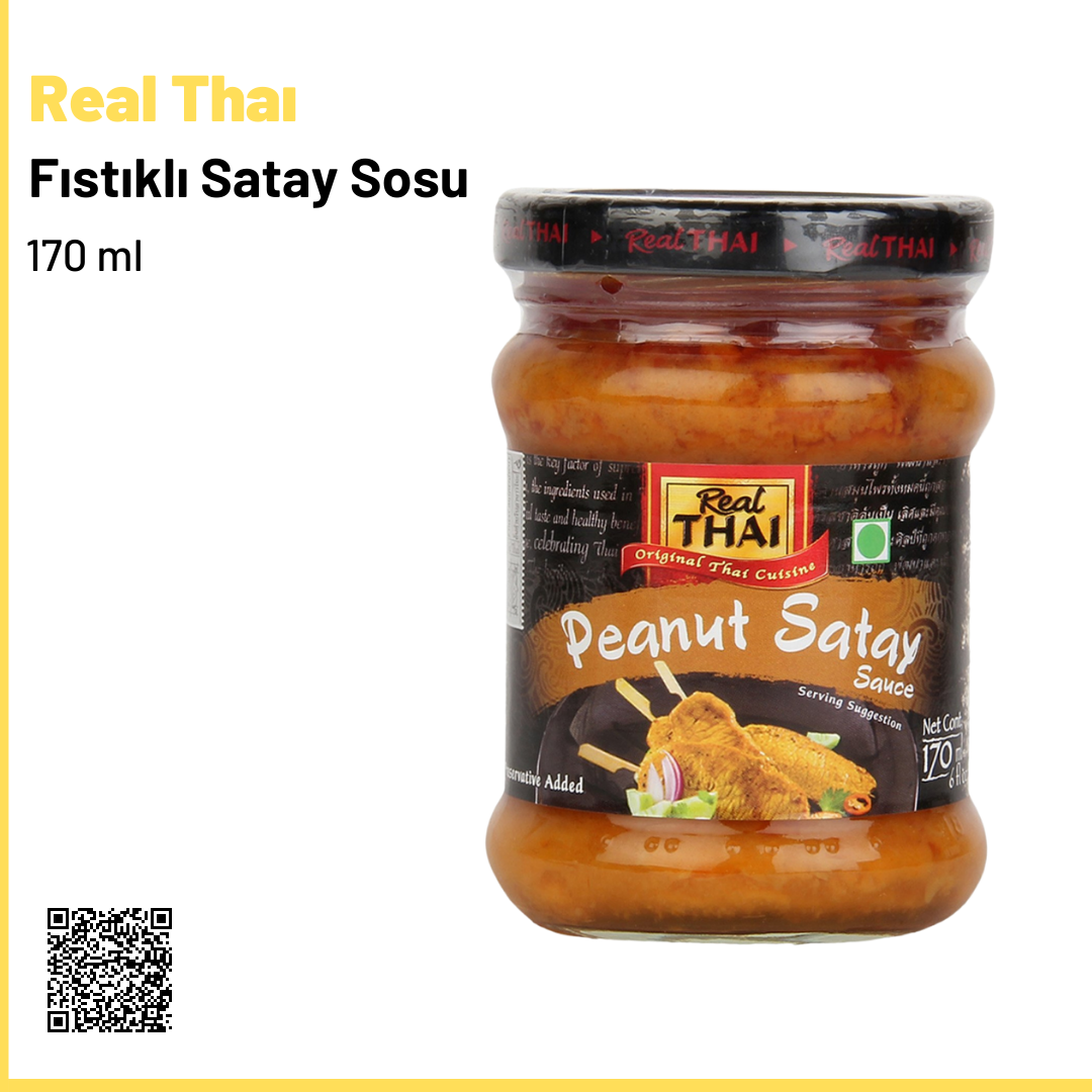 Real Thaı Original  Fıstıklı Satay Sosu Thai Cuisine Peanut Satay Sauce 170 ml