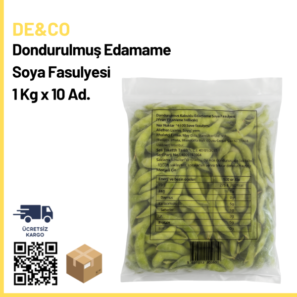 De&Co Dondurulmuş Edamame Soya Fasulyesi 1 Kg x 10 Ad. (Ad: 240₺)