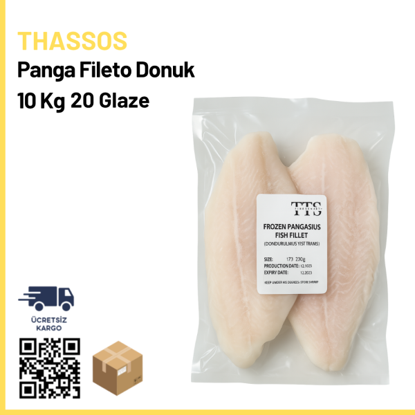 Thassos Panga Fileto Donuk 10 Kg (Kg: 375₺)