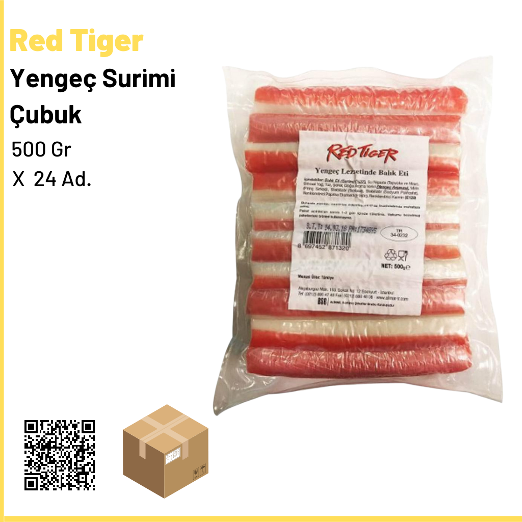 Red Tiger Yengeç Surimi Çubuk 500 gr× 24 Ad.1 Ad.: 310 tl