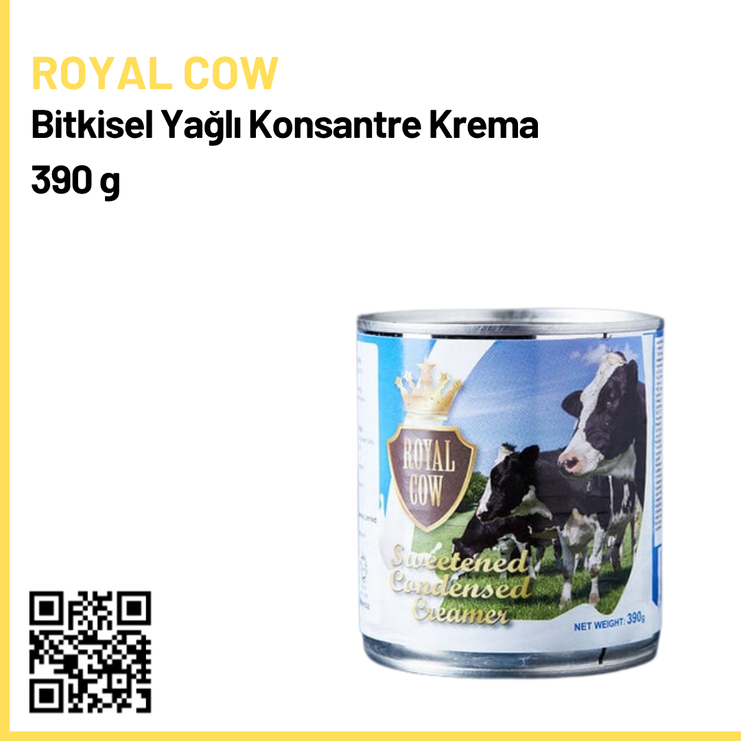 Royal Cow Bitkisel Yağlı Konsantre Krema 390 g