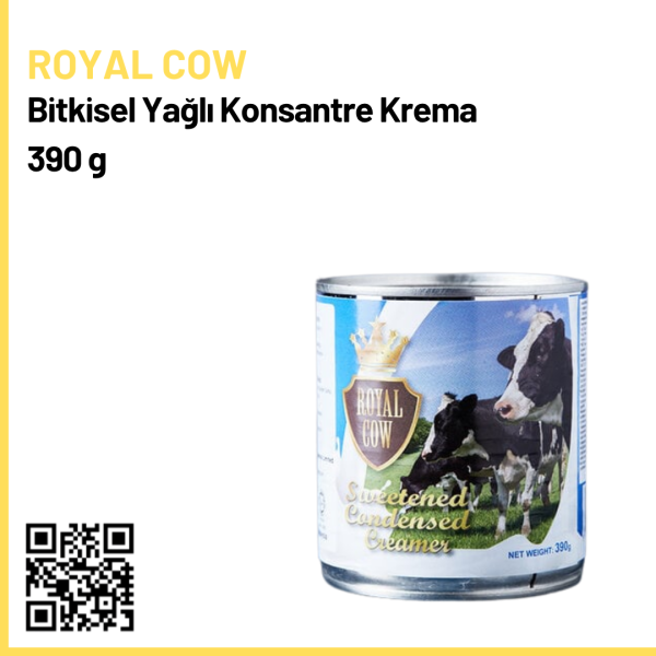 Royal Cow Bitkisel Yağlı Konsantre Krema 390 g