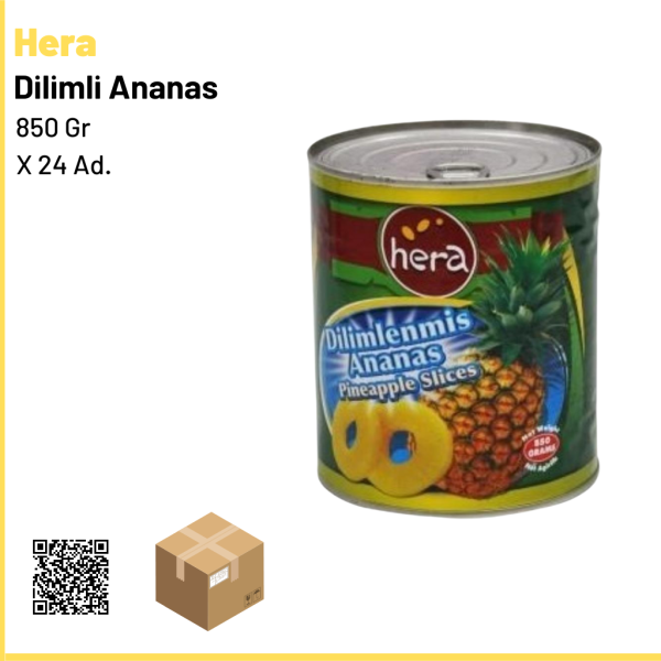 Hera Ananas Dilimli Konserve 850 Gr × 24 Ad. 1 Ad.:99 Tl