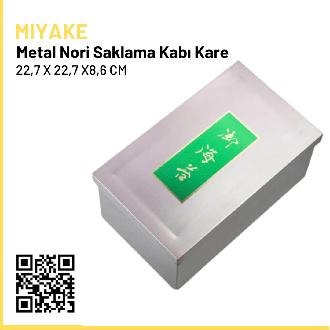 Metal Nori Saklama Kabı Kare 22,7 X 22,7 X8,6 CM