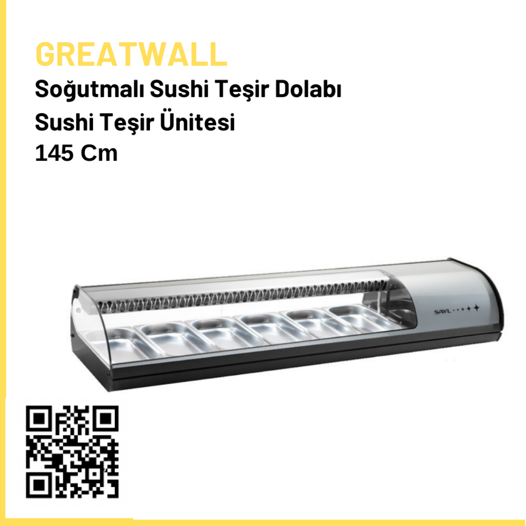 Soğutmalı Sushi Teşir Dolabı Sushi Teşir Ünitesi 145 Cm