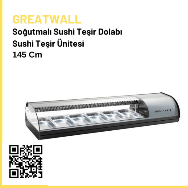 Soğutmalı Sushi Teşir Dolabı Sushi Teşir Ünitesi 145 Cm