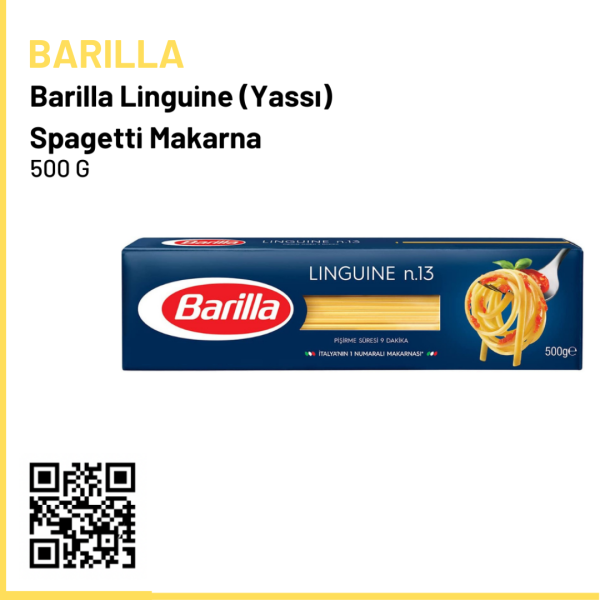 Barilla Linguine (Yassı) Spagetti Makarna