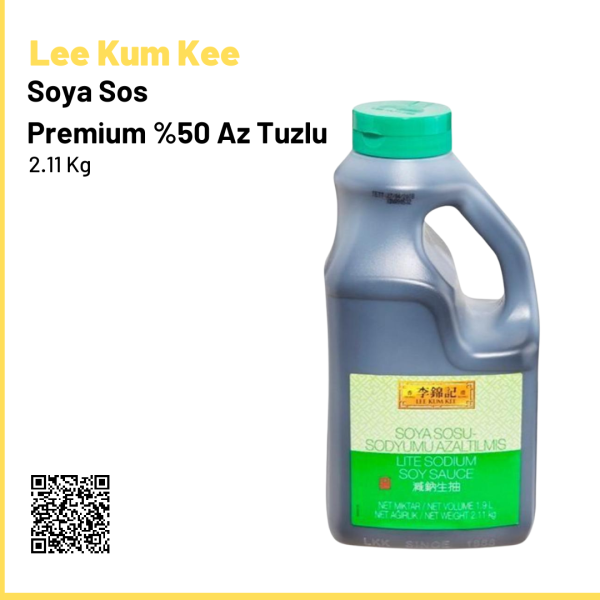 Lee Kum Kee Soya Sos Premium %50 Az Tuzlu 2.11 kg x 6 Ad