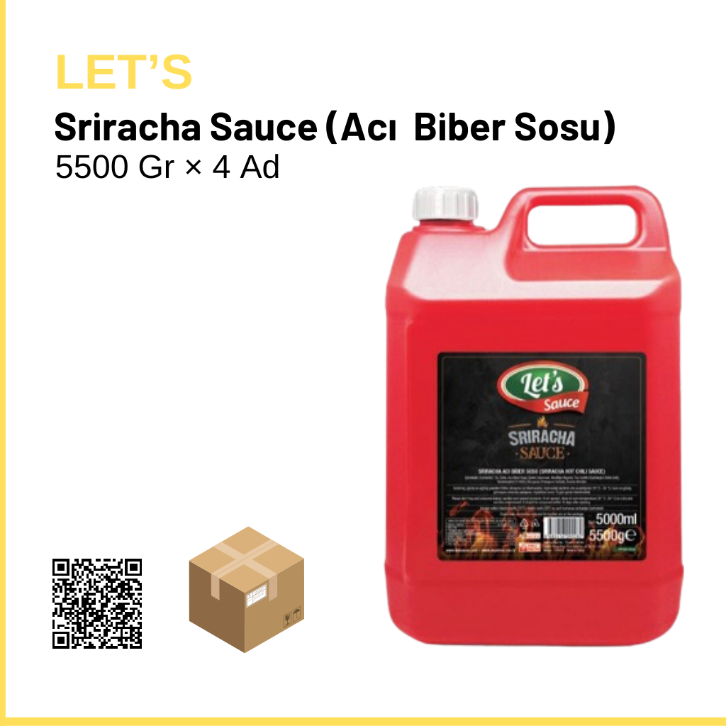 Let's Sriracha Sauce (Acı  Biber Sosu)   5500 Gr × 4 Ad