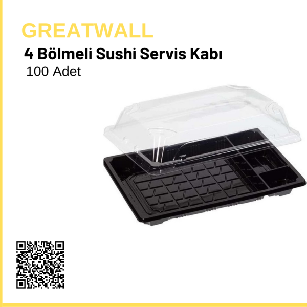 Sushi Servis Kabı 21,6x13,6 Cm (100 Adet)