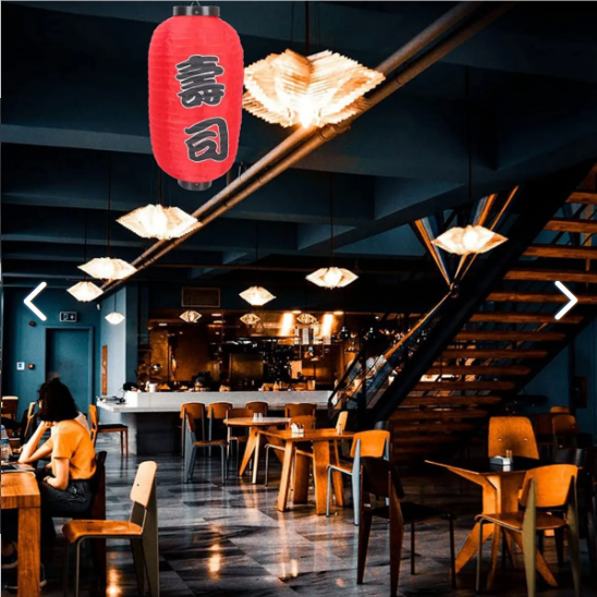 Japon Feneri Sushi Temalı h:50cmd:25cm