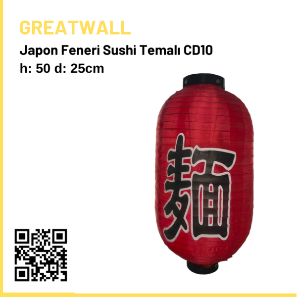 Japon Feneri Sushi Temalı h:50cmd:25cm